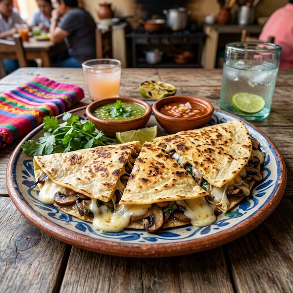 Quesadilla de Queso con Hongos